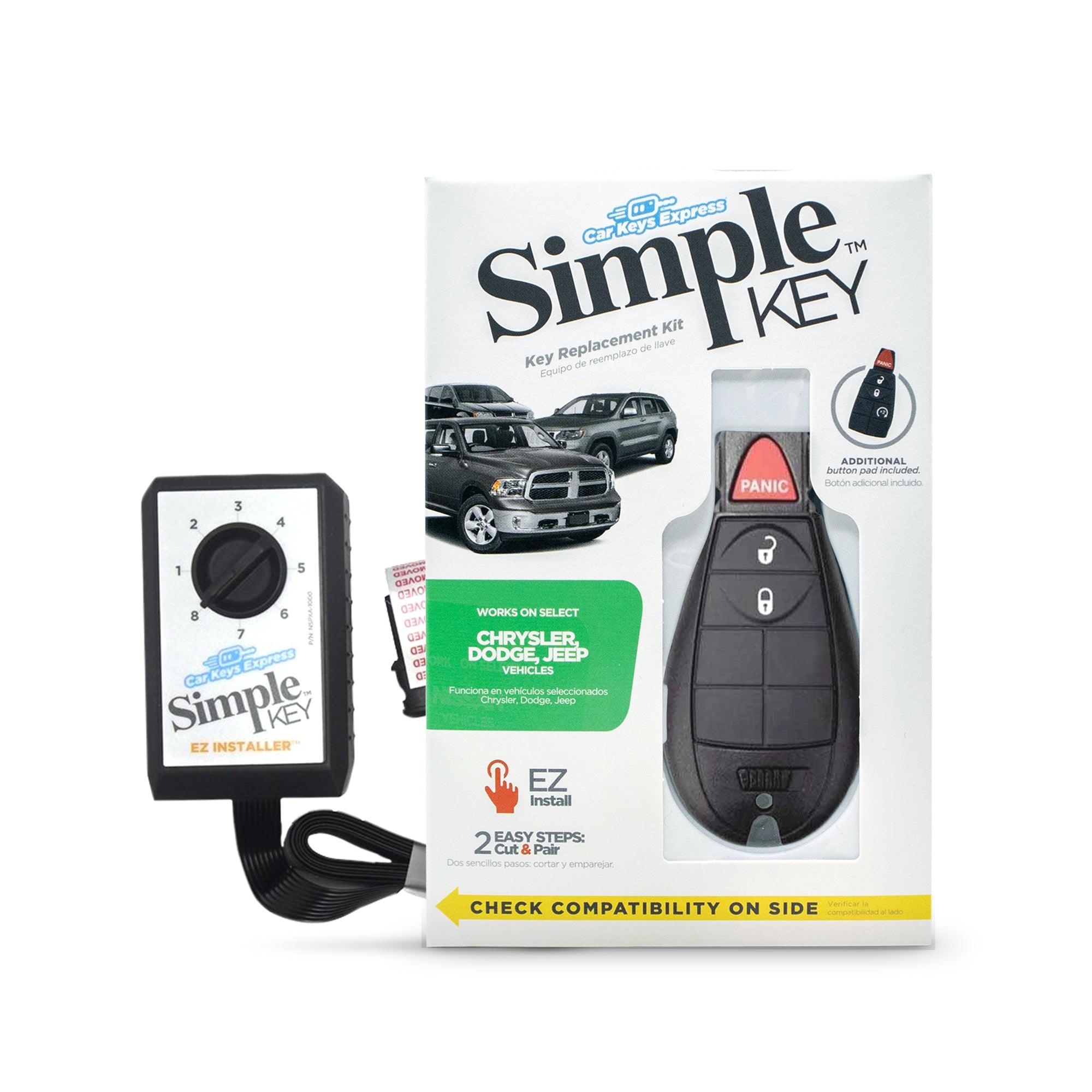 Chrysler Dodge Jeep and Volkswagen Simple Key Programmer for Non-Proximity Remote Key FOB