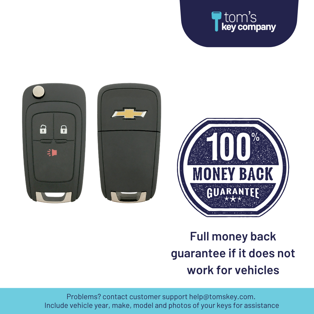 Ultimate Remote Key Bundle with Programming Tool, Refurbished 3-Button Remote Key and Key By Photo for Select Chevrolet Vehicles (CHEFLP-3B-839-REF-K-UKB)