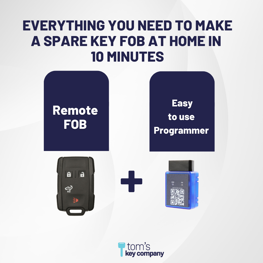 Ultimate Remote FOB Bundle with Programming Tool and Aftermarket 4 Button Remote FOB for Select Chevrolet and GMC Vehicles (CHEFOB-4B-913-K-UKB)