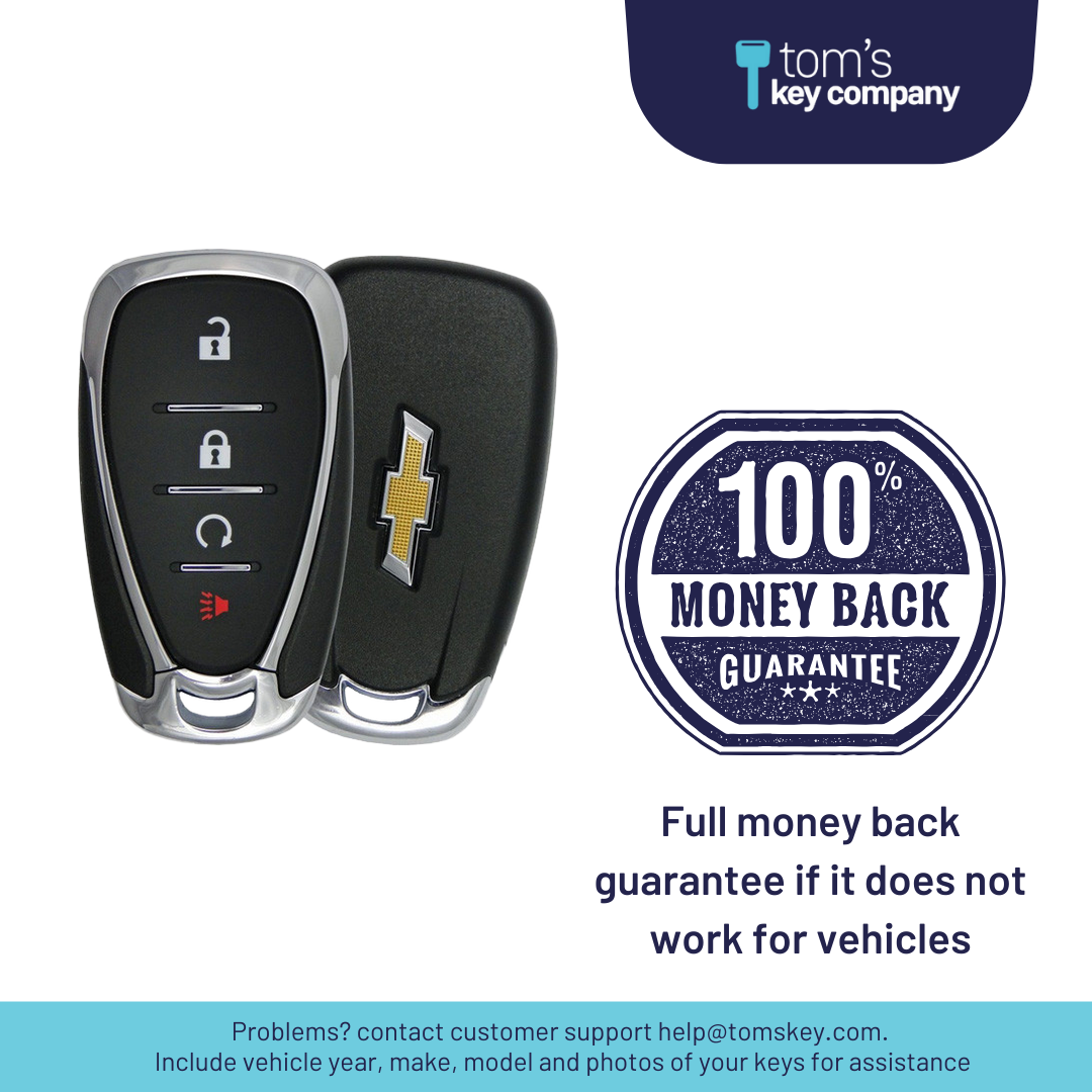 Ultimate Smart Key Bundle with Programming Tool, Refurbished 4-Button Smart Key Fob and Key By Photo for Select Chevrolet Vehicles (CHESK-4B-RS-955-REF-K-UKB)