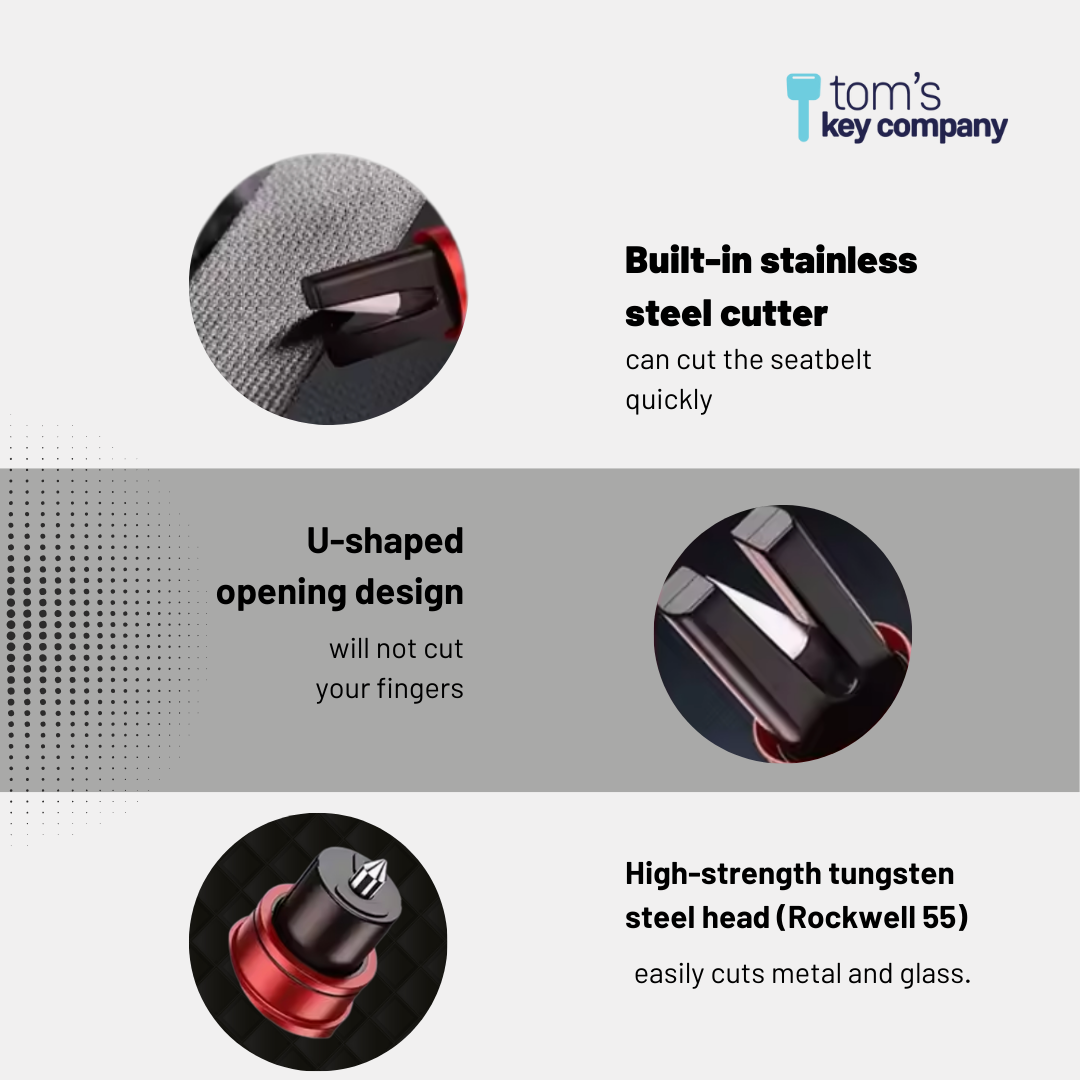 Car Safety Tool: Window Breaker & Seatbelt Cutter
