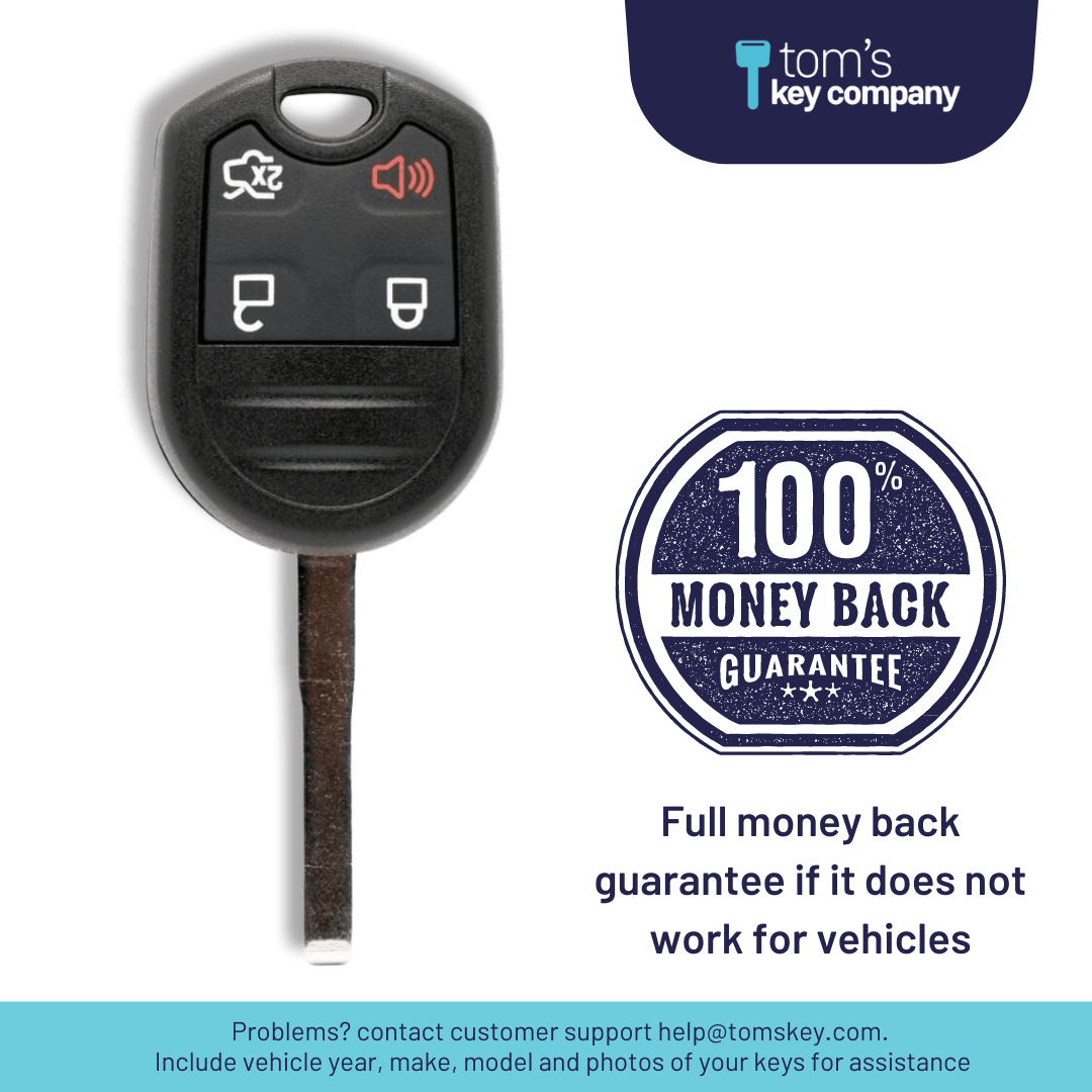Ford High Security Key and Keyless Entry Remote - 4 Button - Tom's Key Company