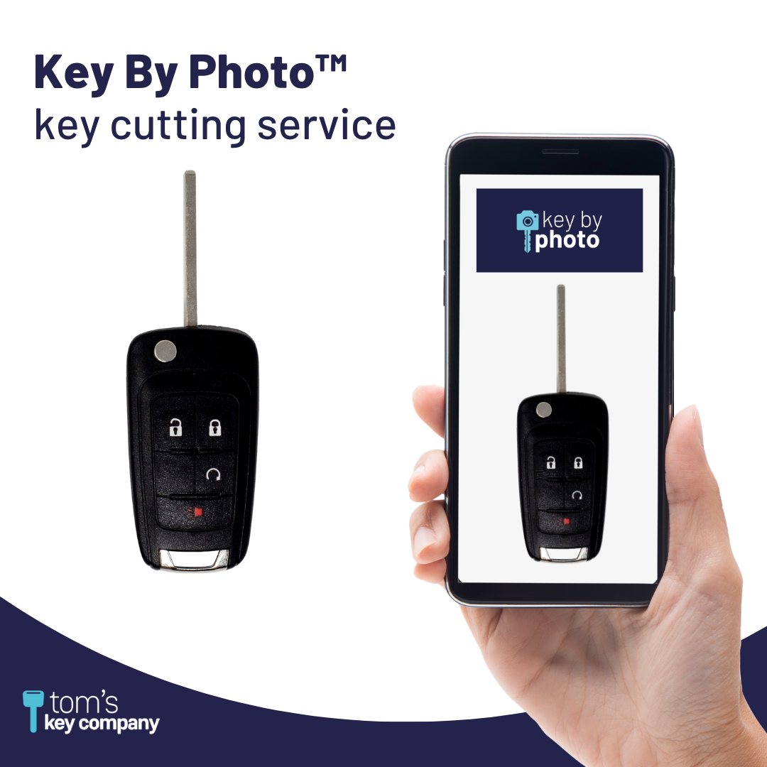 Ultimate Key Bundle DIY Car Key Replacement Kit with SimpleKey™ Programmer & Key By Photo™ Service | Select Buick, Chevrolet & GMC Vehicle with 4 Button Remote Key with Remote Start Feature, High Security Blade (GMFK4RSSK-KBP-UKB)