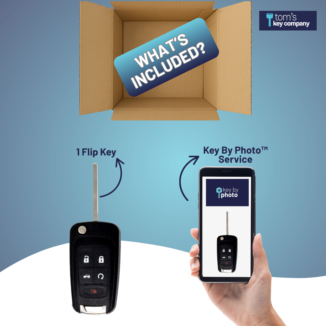 Ultimate Key Bundle DIY Car Key Replacement Kit with SimpleKey™ Programmer & Key By Photo™ Service | Select Buick, Chevrolet & GMC Vehicle with 5 Button Remote Key with Trunk Release Feature, High Security Blade (GMFK5TRSSK-KBP-UKB)
