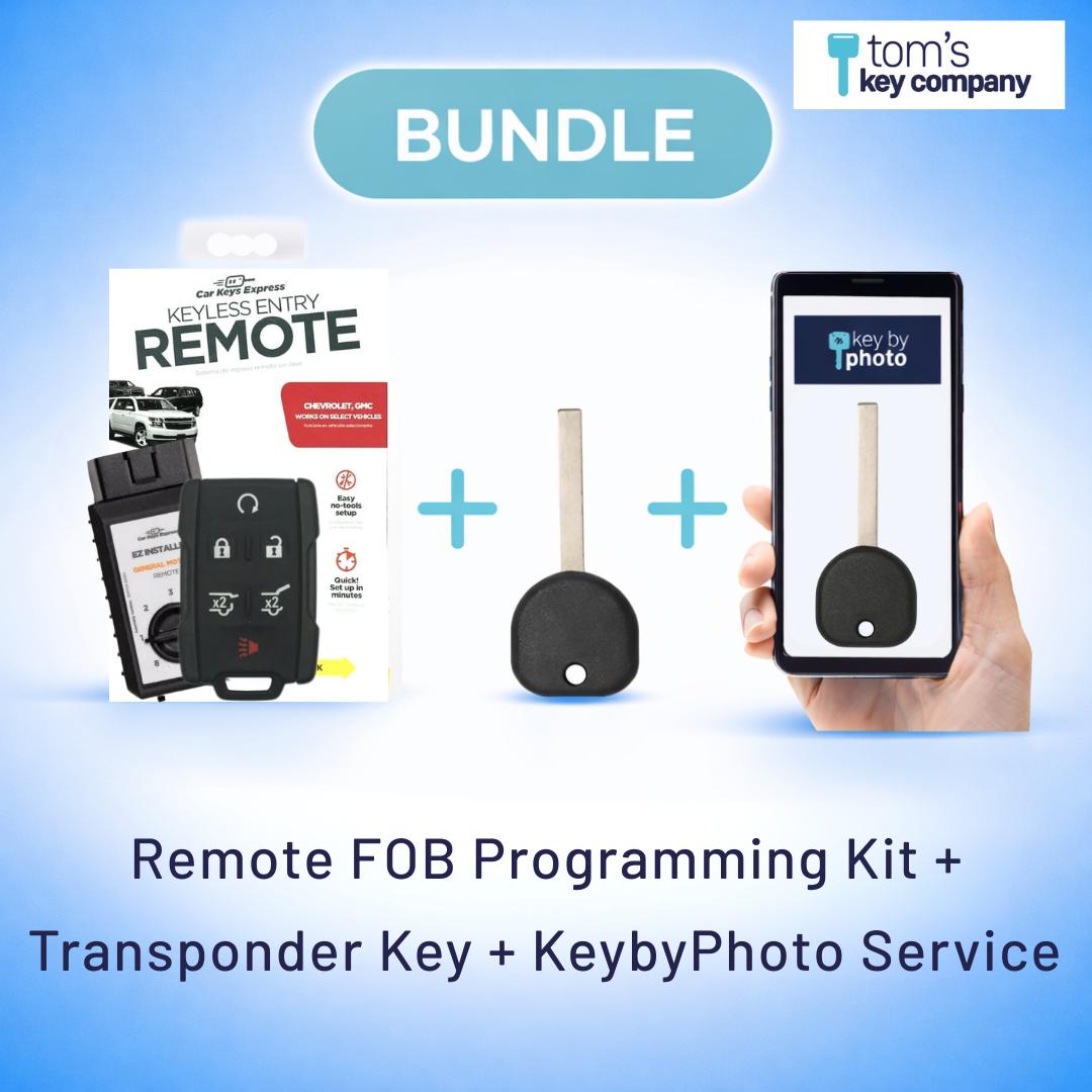Ultimate Key Bundle DIY Car Key Replacement Kit with Keyless Entry Remote™ Programmer, Transponder Key, & Key By Photo™ Service | Chevrolet & GMC (GMRM-6THZ1RE-B119-KBP-UKB)