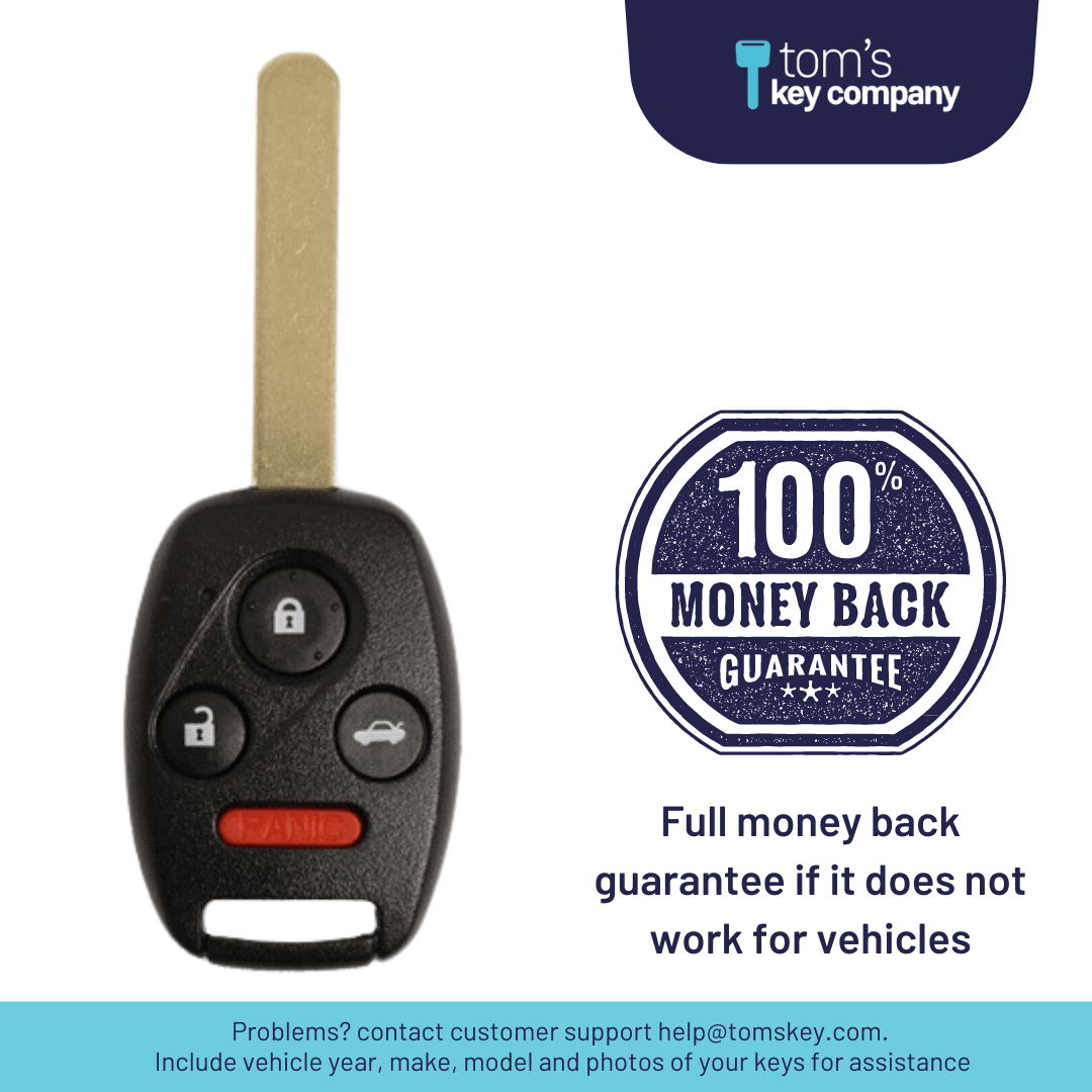 Honda Accord 2008-2012 Key and Keyless Entry Remote - 4 Button (KR55WK49308-4B) - Tom's Key Company