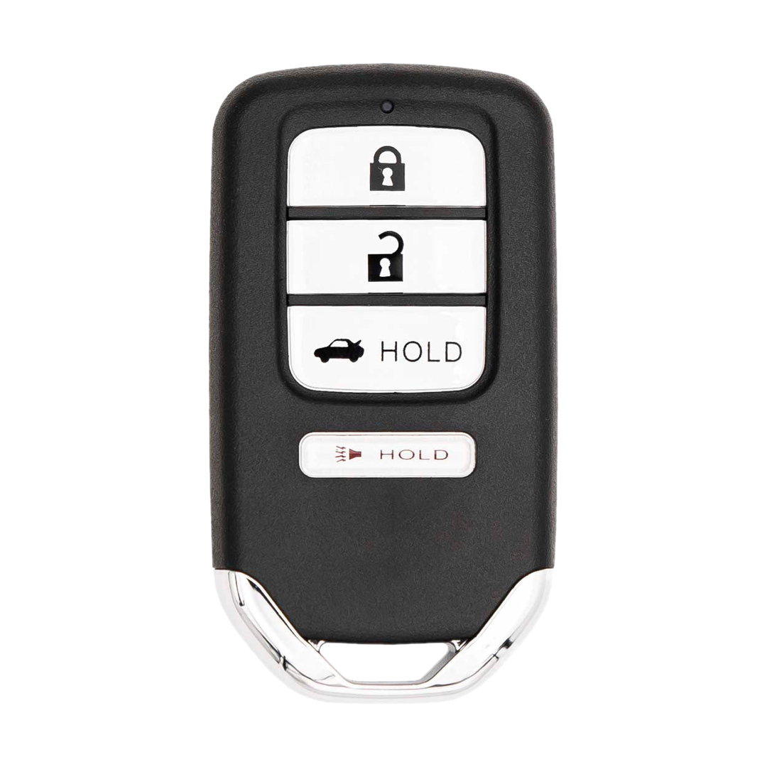 Brand New Aftermarket 4-Button Smart Key Fob with Lock, Unlock, Trunk Hold, Panic for Select Honda Vehicles (HONSK-4B-TR-529-K)
