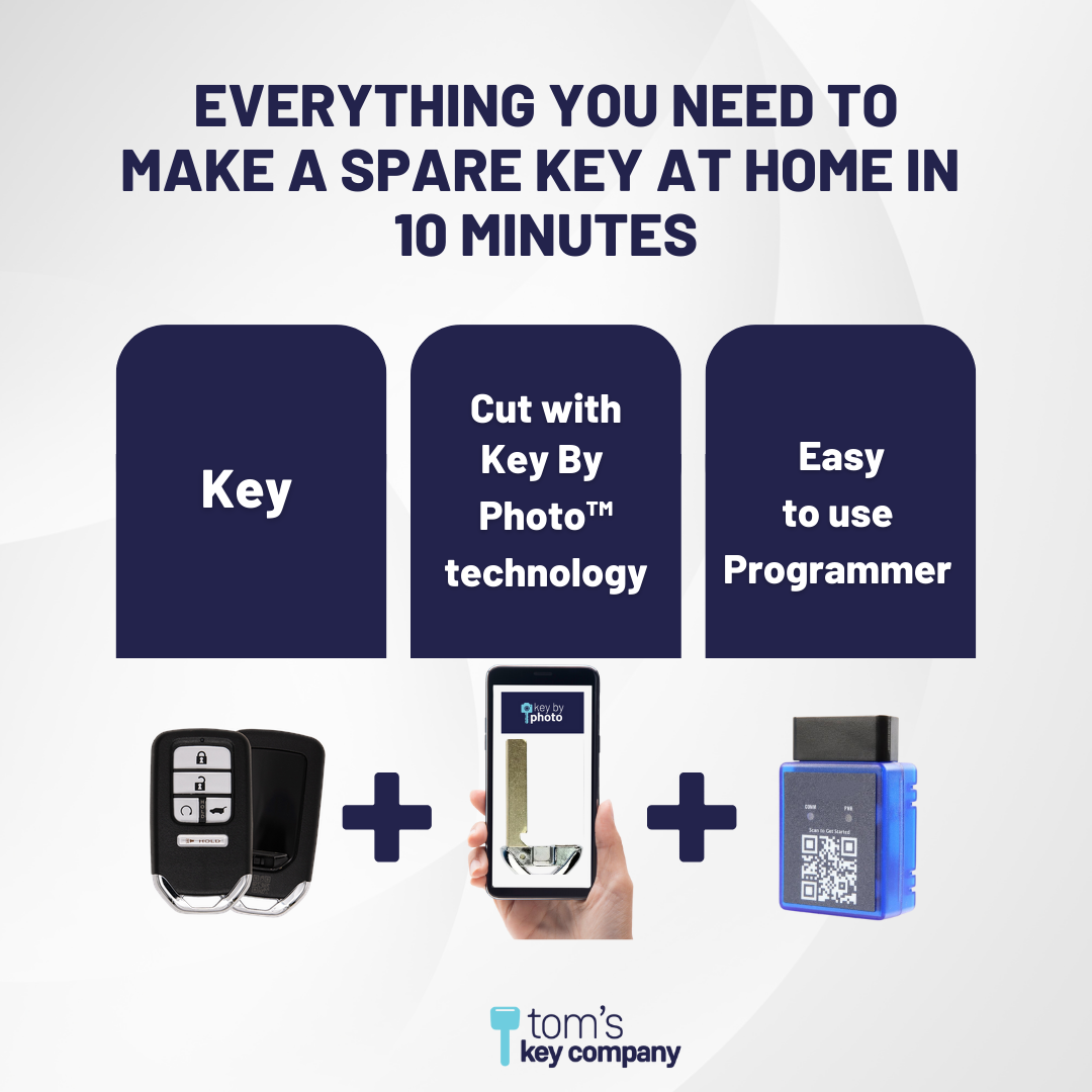 Ultimate Smart Key Bundle with Programming Tool, Aftermarket 5-Button Smart Key Fob and Key By Photo for Select Honda Vehicles (HONSK-5B-514-K-UKB)