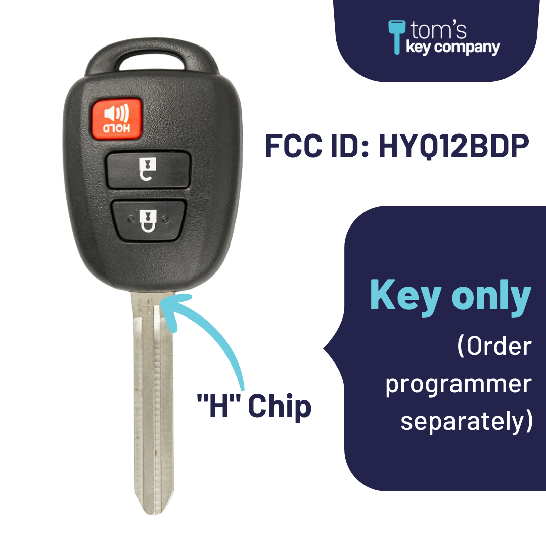 2016-2020 Toyota Tacoma / 3-Button Remote Head Key (H Chip) / HYQ12BDP-3B-H