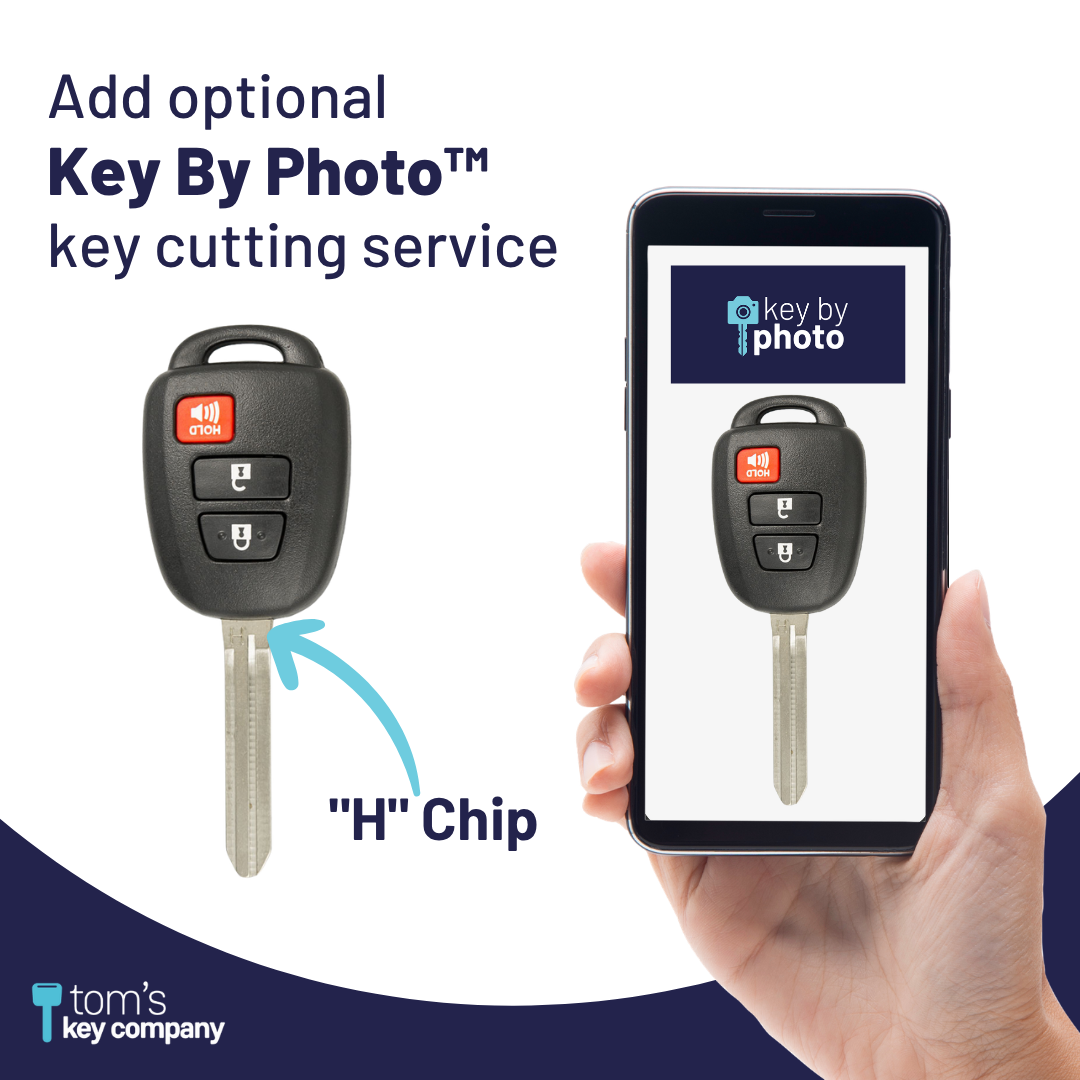 Toyota Prius C and Tacoma Key and Remote ("H" Chip key with 3 Button Keyless Entry Remote FOB) HYQ12BEL-3B-H (HYQ12BDM)