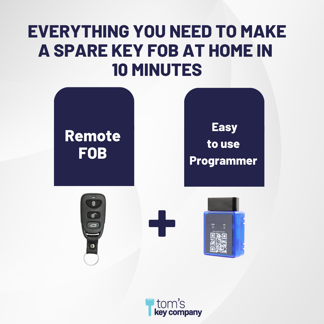 Ultimate Remote FOB Bundle with Programming Tool and Aftermarket 4 Button Remote FOB for Select Hyundai and Kia Vehicles (HYUFOB-4B-TR-200-K-UKB)