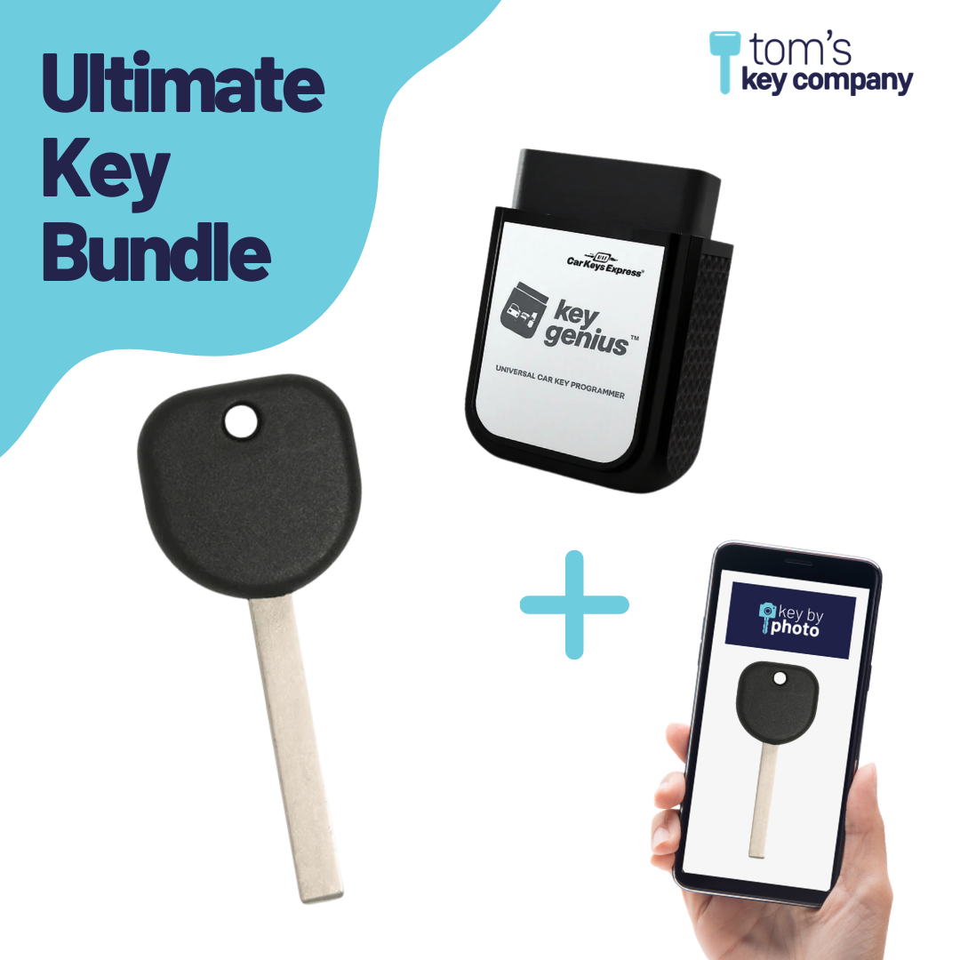 Ultimate Key Bundle DIY Car Key Replacement Kit with Key Genius™ Universal Car Key Programmer, Transponder Key, & Key By Photo™ Service | Chevrolet & GMC (KGPRG-B119-KBP-UKB)
