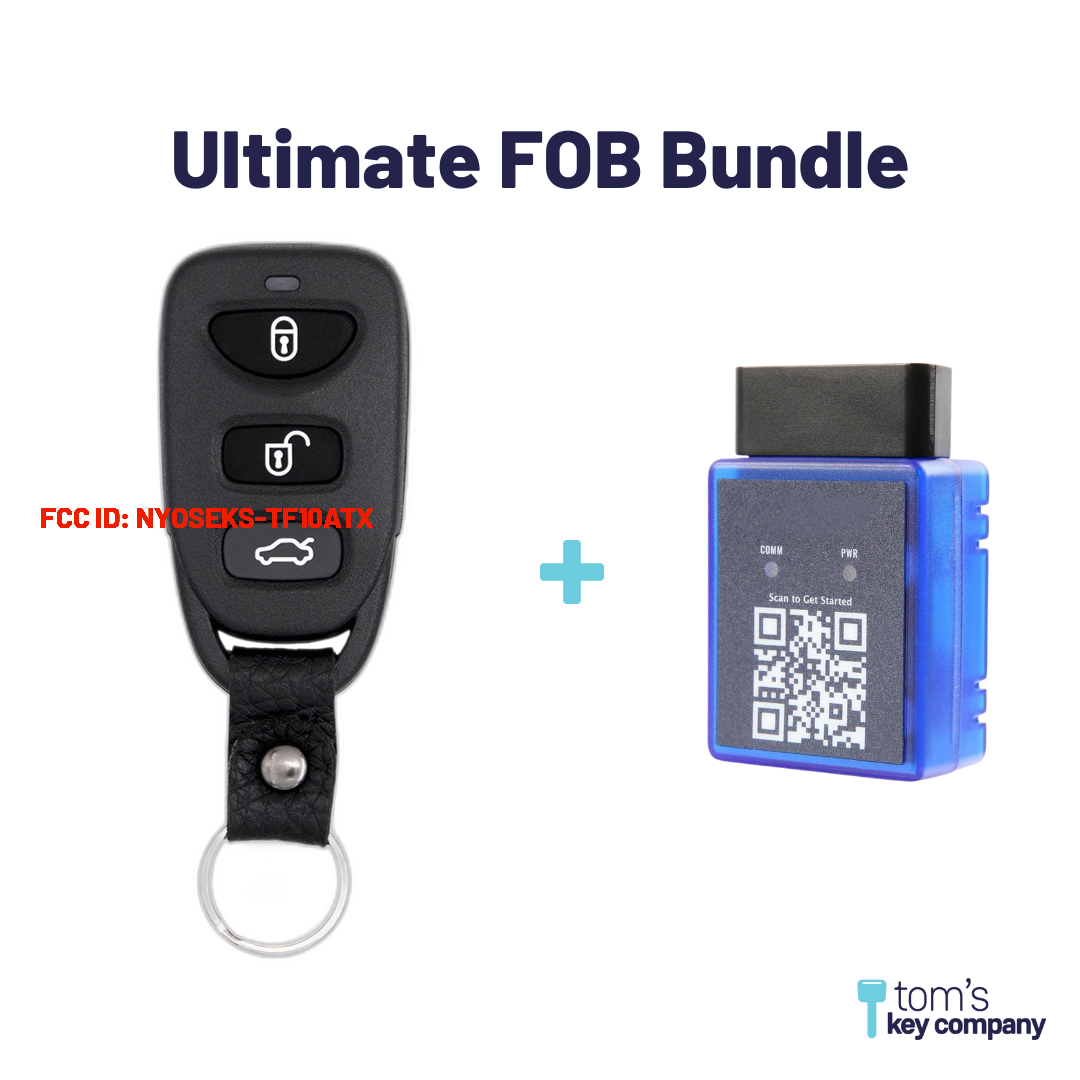 Ultimate Remote FOB Bundle with Programming Tool and Aftermarket 4 Button Remote FOB for Select Kia Vehicles (KIAFOB-4B-TR-136-K-UKB)