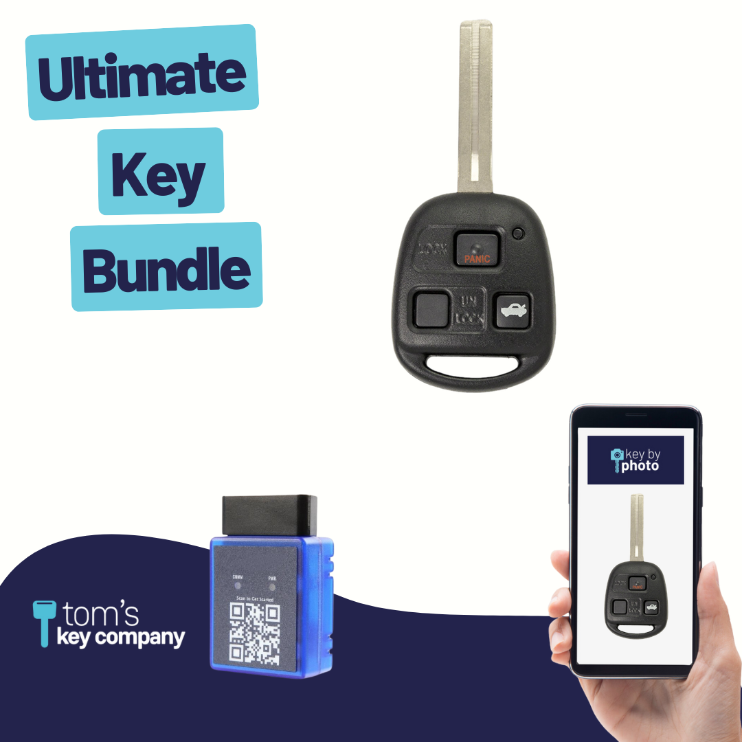 Ultimate Remote Key Bundle with Programming Tool, Aftermarket 3-Button Remote Key and Key By Photo for Select Lexus Vehicles (LEXCK-3B-06-K-UKB)