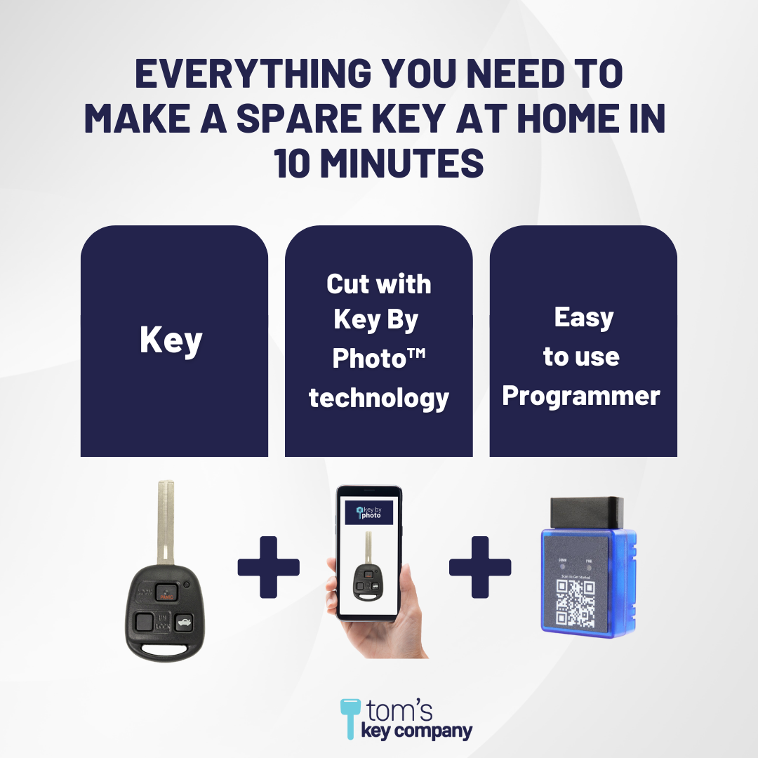 Ultimate Remote Key Bundle with Programming Tool, Aftermarket 3-Button Remote Key and Key By Photo for Select Lexus Vehicles (LEXCK-3B-06-K-UKB)