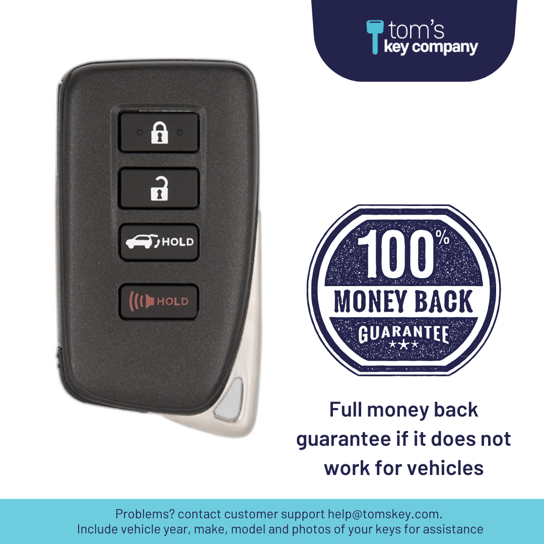 Ultimate Smart Key Bundle with Programming Tool, Aftermarket 4-Button Smart Key Fob and Key By Photo for Select Lexus Vehicles (LEXSK-4B-TR-43-K-UKB)