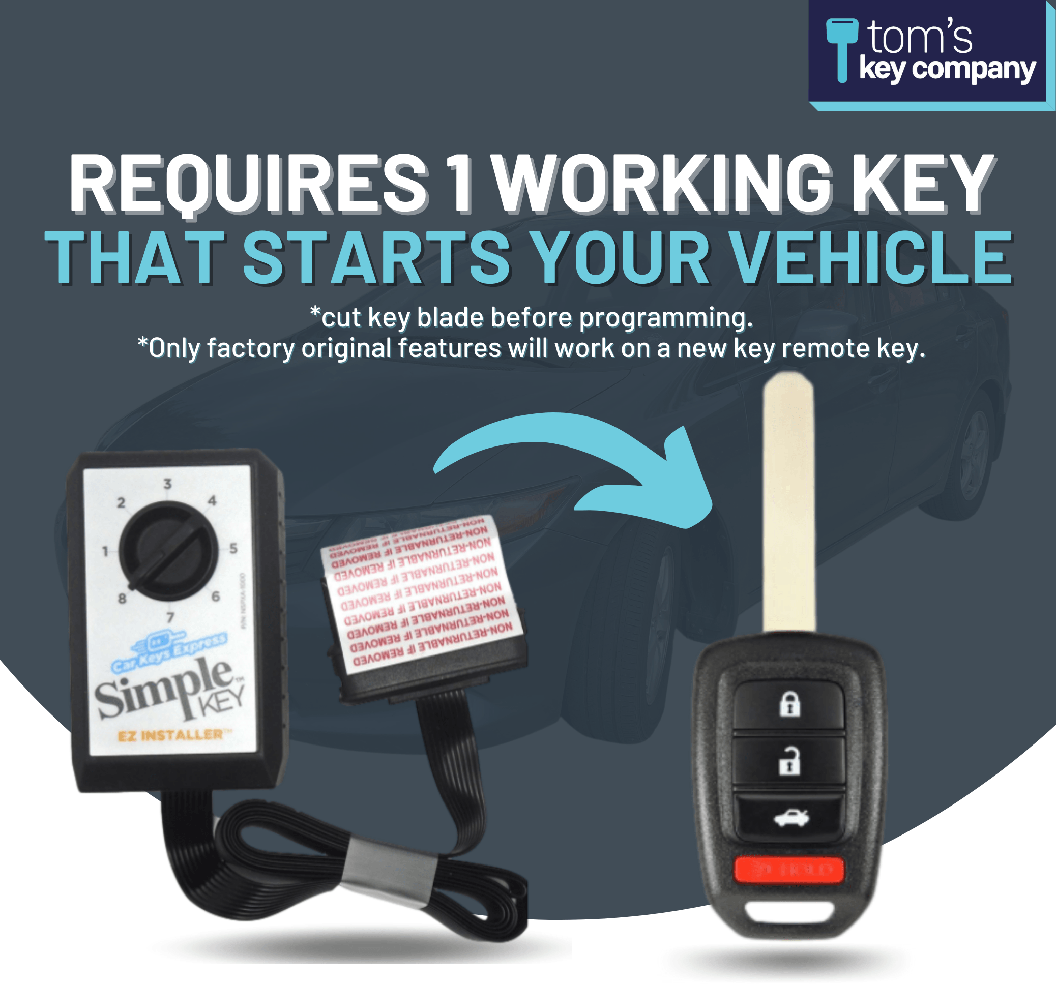 Simple Key Programming Kit - Honda Accord 2013-2015 & Honda Civic 2014-2015 - MLBHLIK6-1T-(HNRH-H4TZ2SK-KIT) - Tom's Key Company