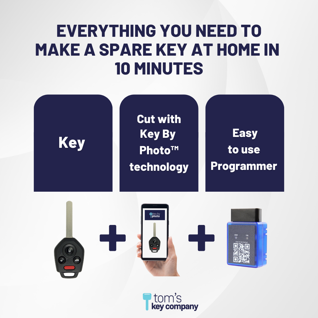 Ultimate Remote Key Bundle with Programming Tool, Aftermarket 4-Button Remote Key and Key By Photo for Select Subaru Vehicles (SUBCK-4B-933-K-UKB)