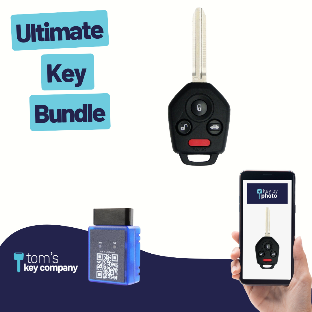 Ultimate Remote Key Bundle with Programming Tool, Refurbished 4-Button Remote Key and Key By Photo for Select Subaru Vehicles (SUBCK-4B-TR-946-RC-K-UKB)
